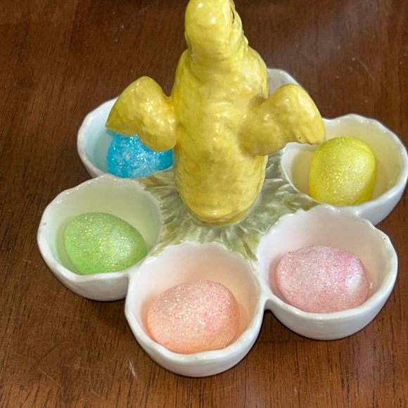 Vintage Bavarian Ceramic Egg Holder with Bird Design - Picture 4 of 6